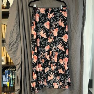 Free Press Floral Maxi Skirt - Blue and Pink